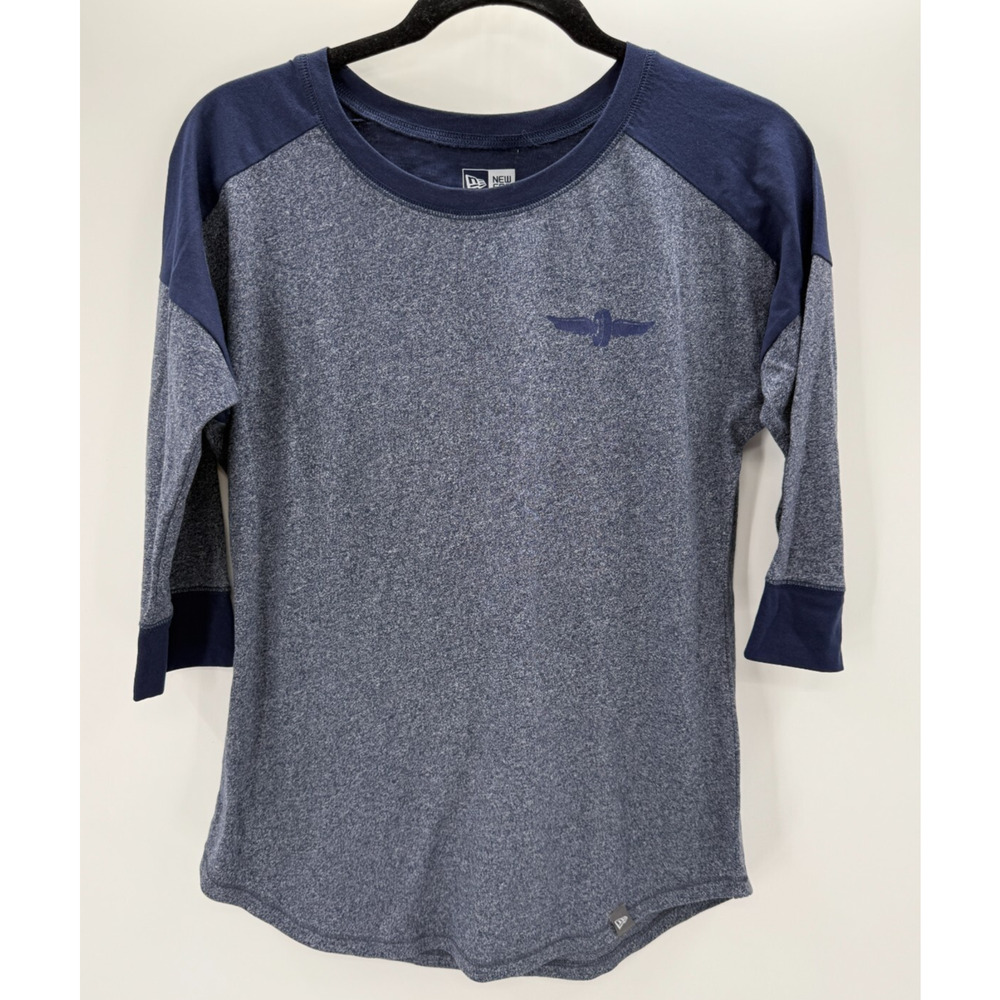 New Era Womens Shirt Indianapolis Motor Speedway Logo Navy Logo 3/4 Sleeve Small